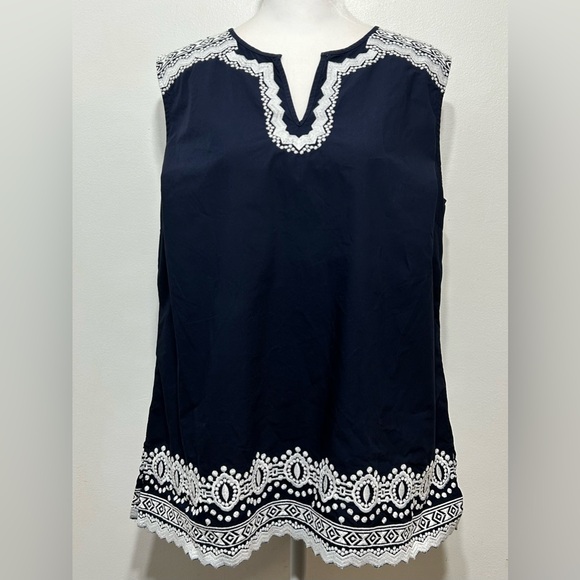 Talbots Tops - Talbots Boho Embroidered Sleeveless Blouse